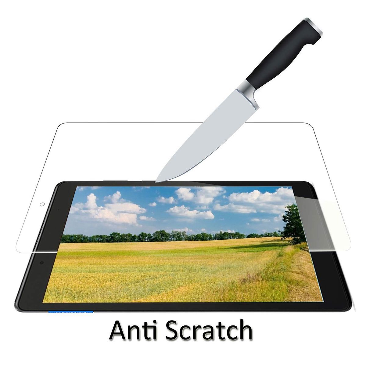 (2 Pcs)Tempered Glass Screen Protector Compatible for Lenovo Tab E8 8304F (8 Inch), 9H Hardness(Rounded Edge)