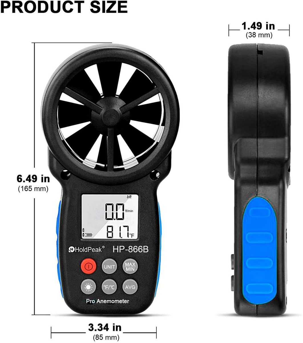 Holdpeak Hp 866b Digital Anemometer Wind Speed Meter