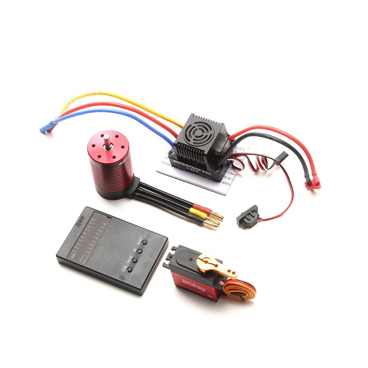 GTSKYTENRC Waterproof 3660 Brushless Motor 4200KV with 80A Brushless ESC 30KG Servo Programming Card Replacement for TRAX4 WLtoys Remote Control Car 1/8/1/10 Tamiya