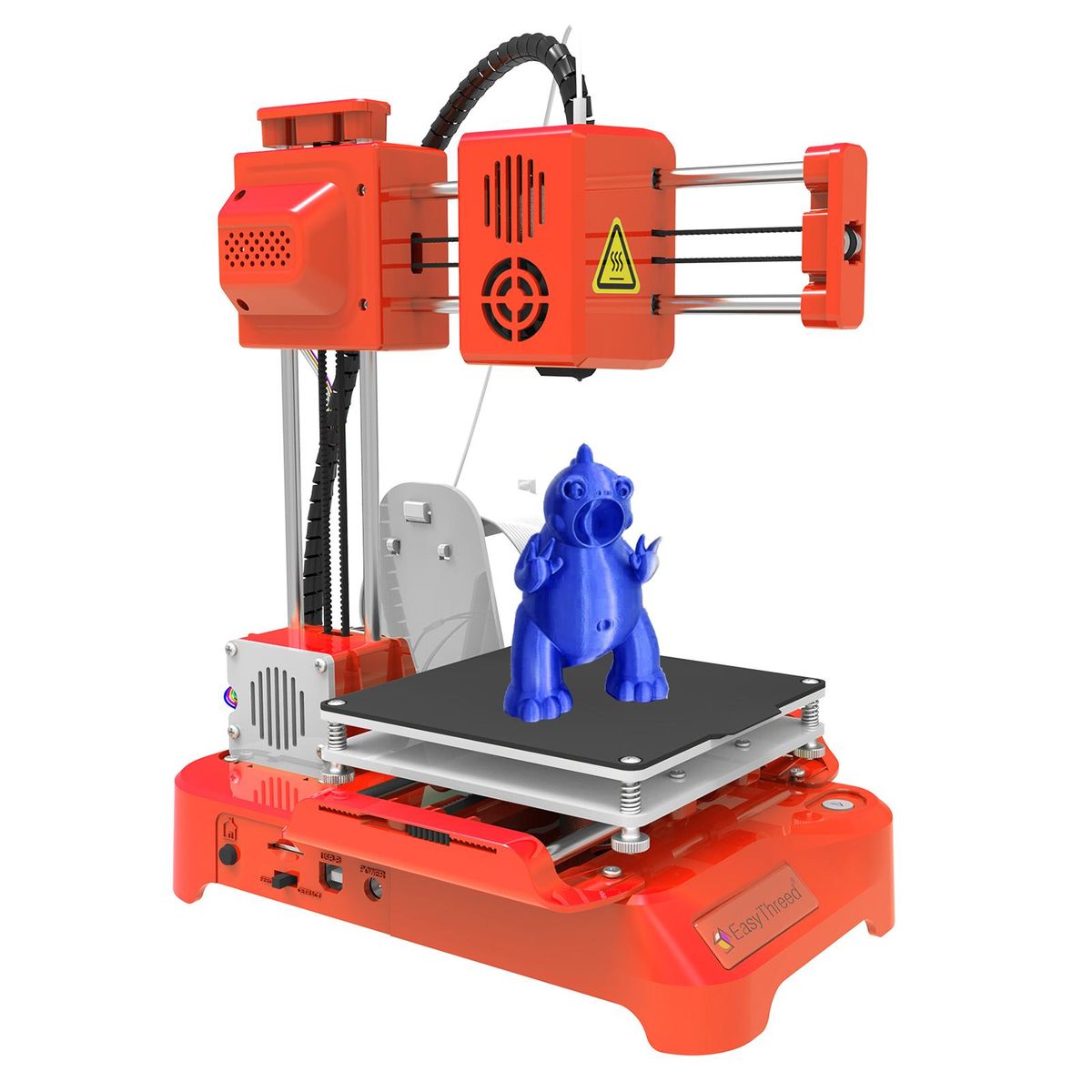 EasyThreed 3D Printer for Kids Mini Desktop 3D Printer 100x100x100mm Print Size No Heated Bed One-Key Printing with TF Card PLA Sample Filament for Beginners Household Education