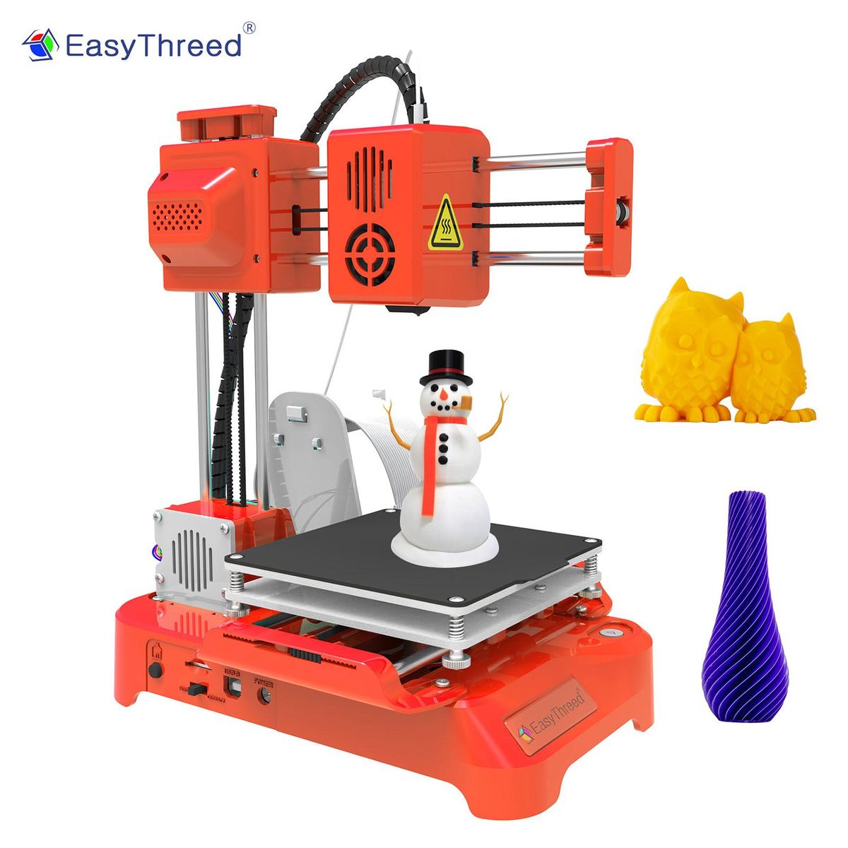EasyThreed 3D Printer for Kids Mini Desktop 3D Printer 100x100x100mm Print Size No Heated Bed One-Key Printing with TF Card PLA Sample Filament for Beginners Household Education