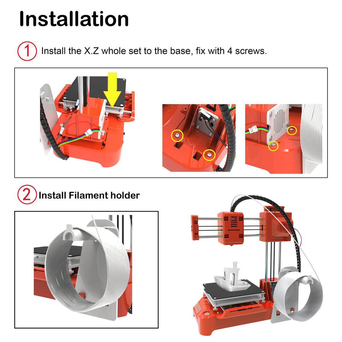 EasyThreed 3D Printer for Kids Mini Desktop 3D Printer 100x100x100mm Print Size No Heated Bed One-Key Printing with TF Card PLA Sample Filament for Beginners Household Education
