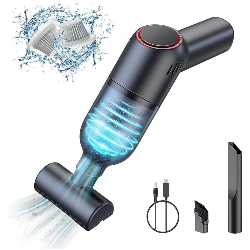 Handheld Vacuum Cleaner Cordless Rechargeable Hand Vacuum Portable Wet Dry Car Vacuum For Carpet Car-sky Blue