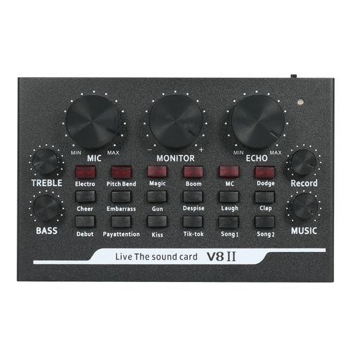 V8-II Audio USB External Sound Card Headset Microphone Webcast Personal Entertainment Streamer Live Broadcast For Phone Computer