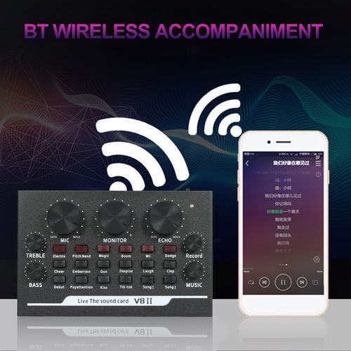 V8-II Audio USB External Sound Card Headset Microphone Webcast Personal Entertainment Streamer Live Broadcast For Phone Computer