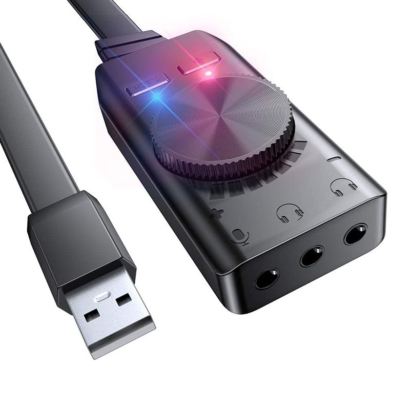 Sound Card USB Audio Interface External 3.5mm Microphone Audio Adapter Soundcard For Laptop PS4 Headset USB Sound Card