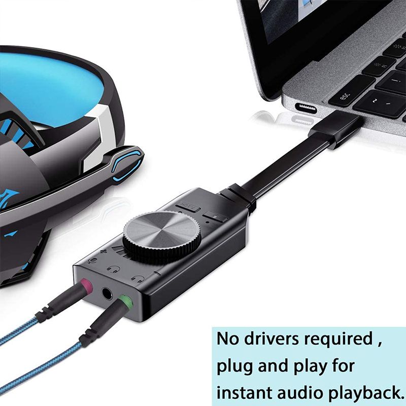 Sound Card USB Audio Interface External 3.5mm Microphone Audio Adapter Soundcard For Laptop PS4 Headset USB Sound Card