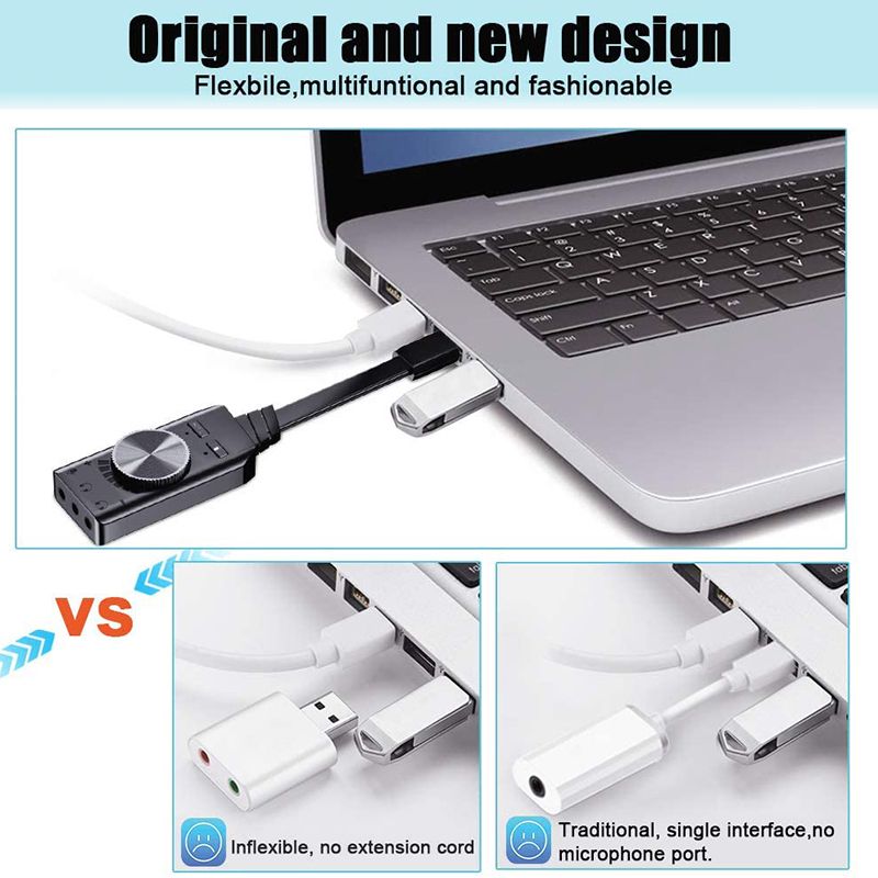 Sound Card USB Audio Interface External 3.5mm Microphone Audio Adapter Soundcard For Laptop PS4 Headset USB Sound Card