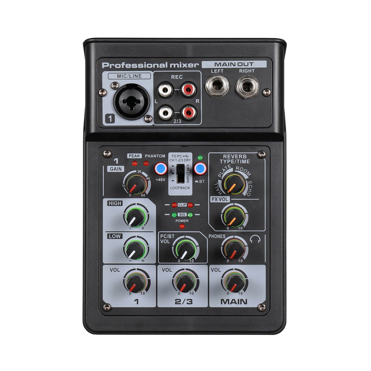 3 Channel Audio Mixer Bt Digital Stereo Sound Board Console