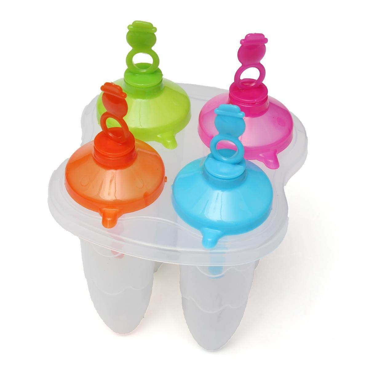 4 Ice Maker Cone Shape Snowman Handle Ice Mold Popsicle Frozen DIY Set