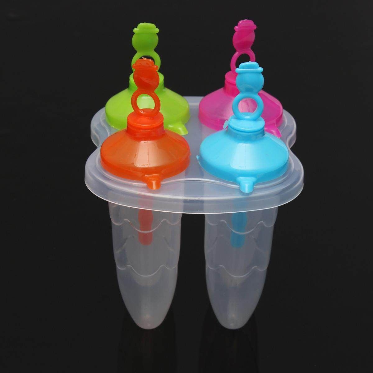 4 Ice Maker Cone Shape Snowman Handle Ice Mold Popsicle Frozen DIY Set