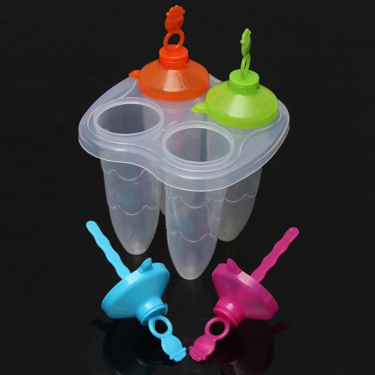 4 Ice Maker Cone Shape Snowman Handle Ice Mold Popsicle Frozen DIY Set