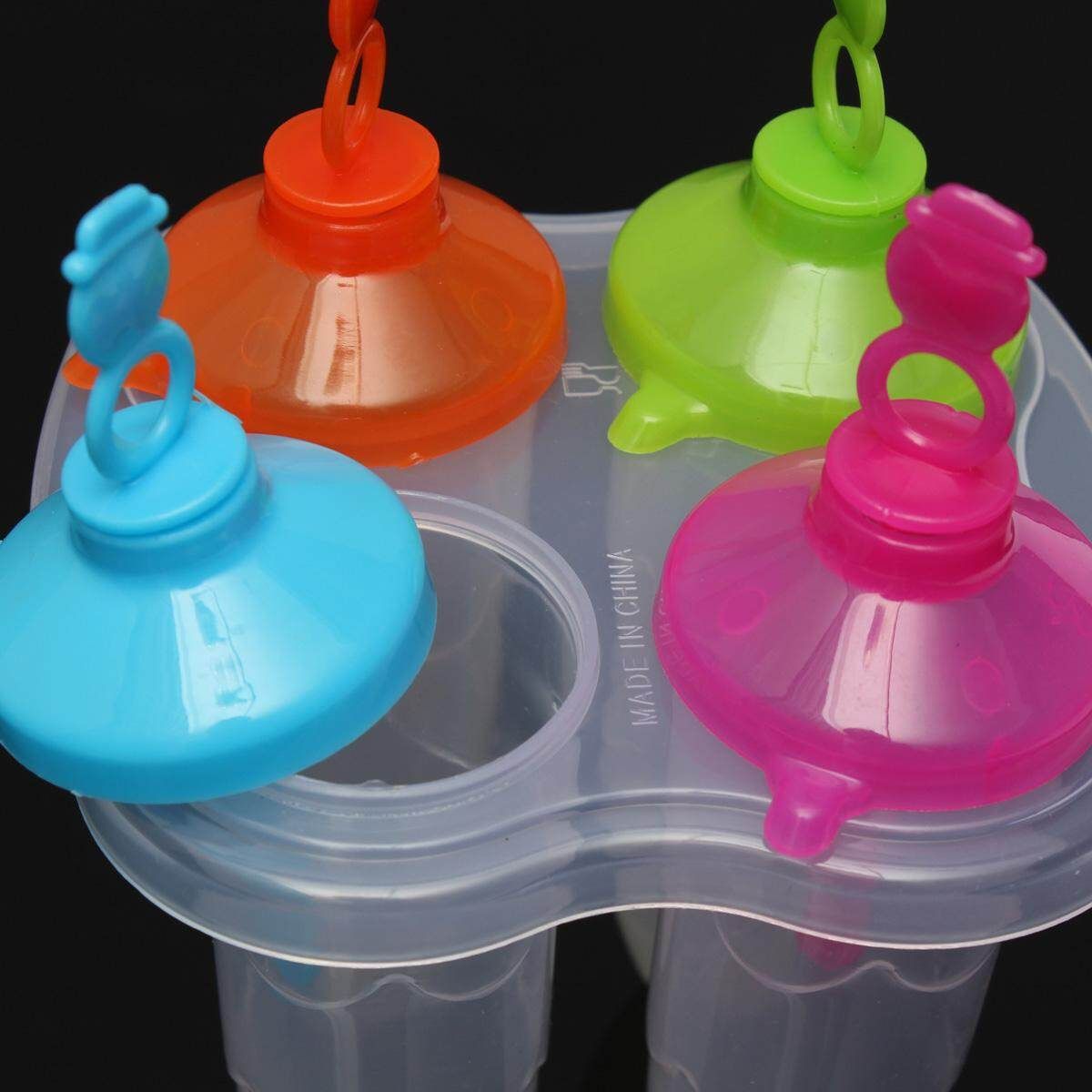 4 Ice Maker Cone Shape Snowman Handle Ice Mold Popsicle Frozen DIY Set