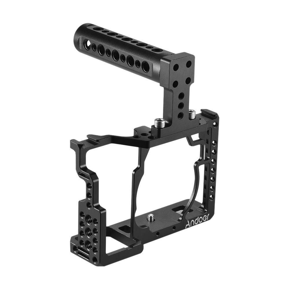 Andoer Aluminum Alloy Camera Cage + Top Handle Kit Video Film Movie Making Stabilizer System for Sony A7/ A7R/ A7S Camera