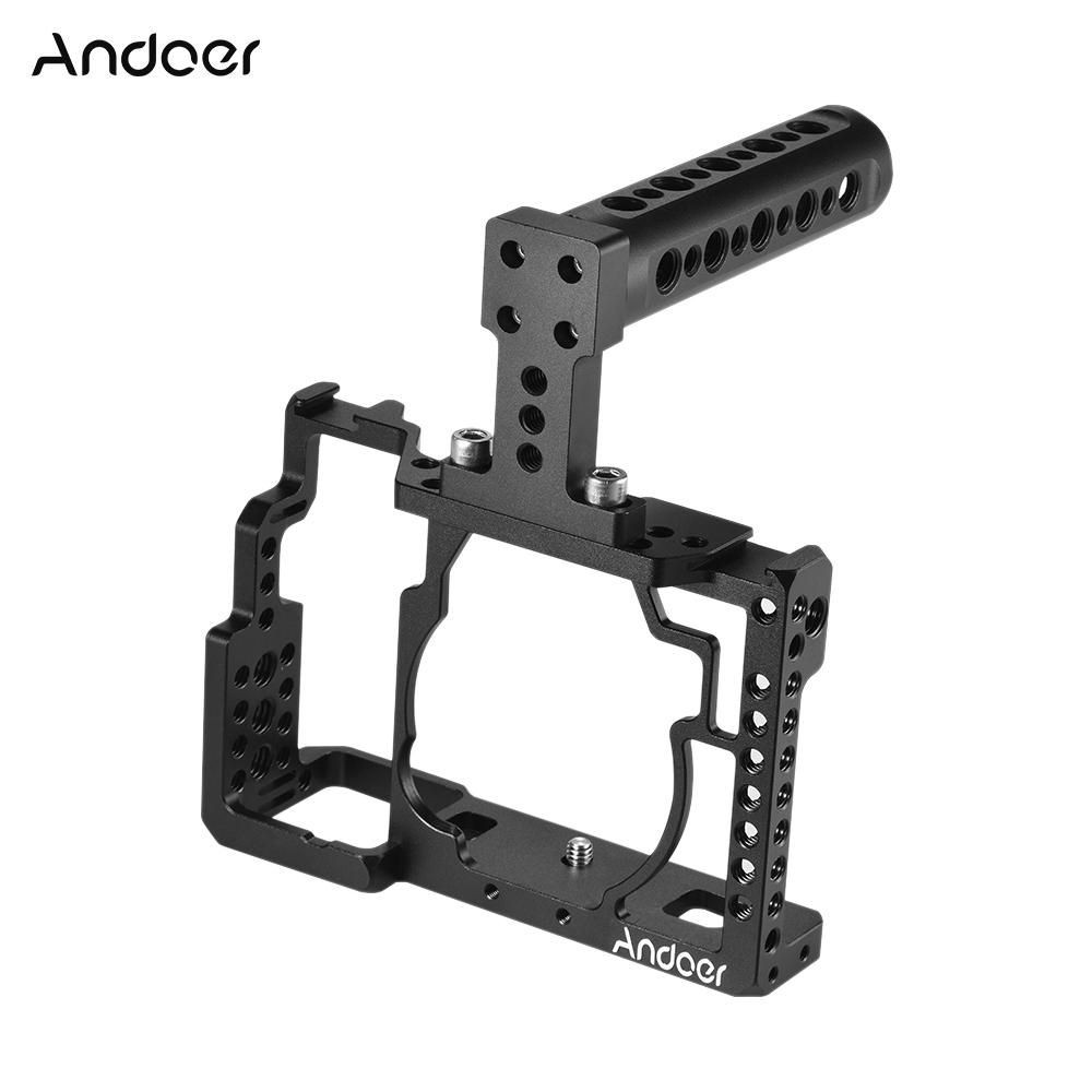 Andoer Aluminum Alloy Camera Cage + Top Handle Kit Video Film Movie Making Stabilizer System for Sony A7/ A7R/ A7S Camera