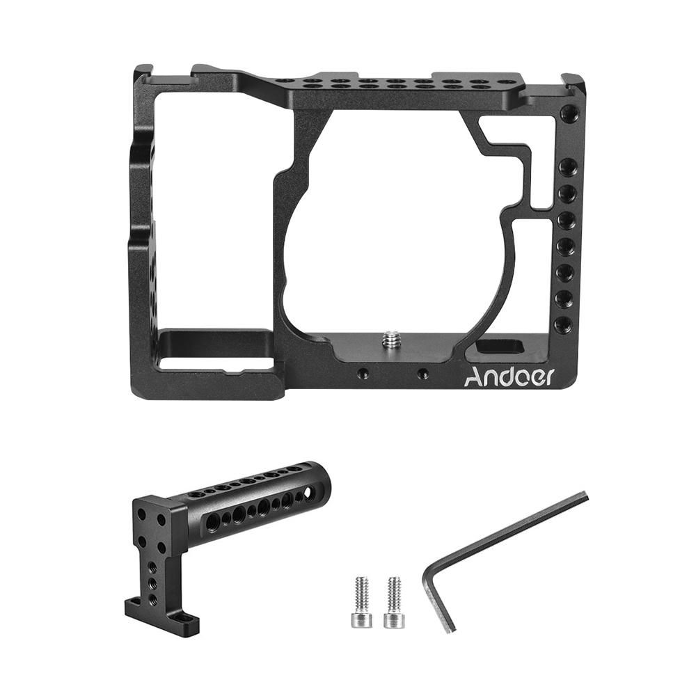 Andoer Aluminum Alloy Camera Cage + Top Handle Kit Video Film Movie Making Stabilizer System for Sony A7/ A7R/ A7S Camera
