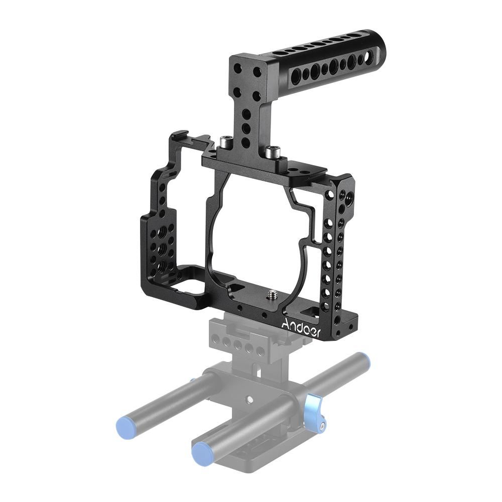 Andoer Aluminum Alloy Camera Cage + Top Handle Kit Video Film Movie Making Stabilizer System for Sony A7/ A7R/ A7S Camera
