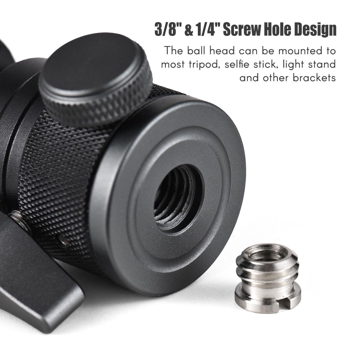 Andoer Mini Dual Use Ball Head Ballhead Adapter 1/4 Inch Screw & Cold Shoe Connection 360° Rotatable Aluminum Alloy with Large Magnetic Base 350g Load Capacity Replacement for Sports Camera Digital Camera Smartphone