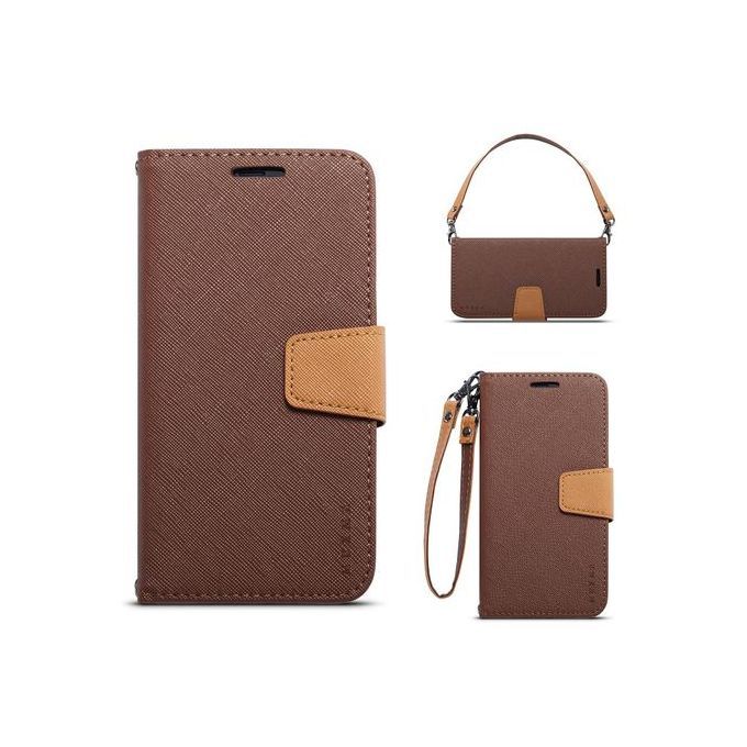 For NOKIA X6/6.1 Plus Flip Case MUXMA Flip Card Phone Case Two-color Anti-fall Leather Case-Brown