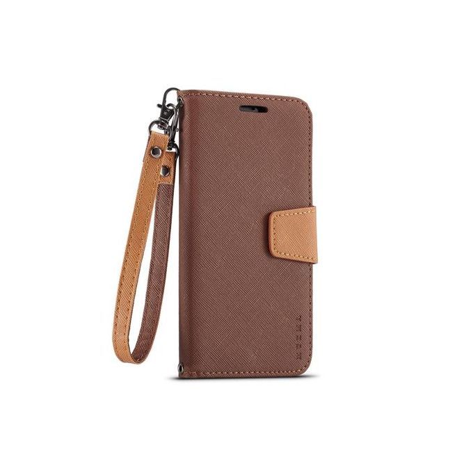 For NOKIA X6/6.1 Plus Flip Case MUXMA Flip Card Phone Case Two-color Anti-fall Leather Case-Brown