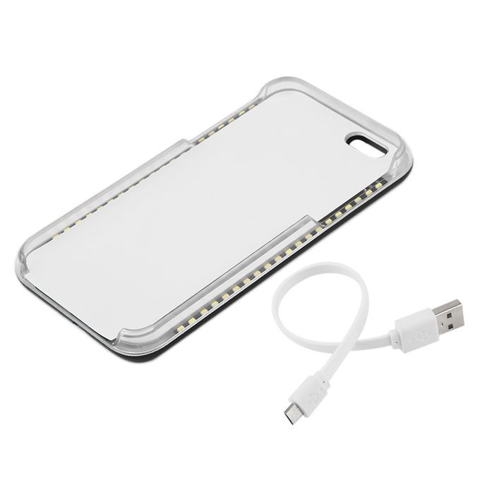 PC LED Selfie Case Light Up Glowing Phone Case Suitable For IPhone 6P/6SP Black