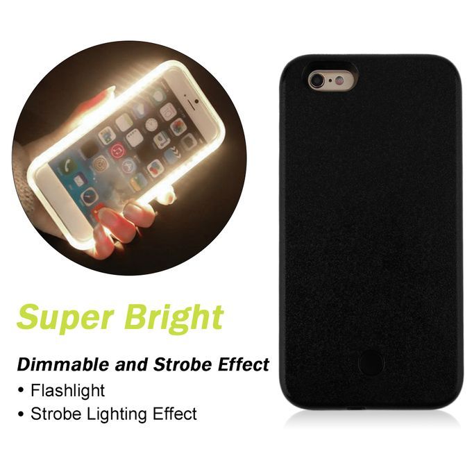 PC LED Selfie Case Light Up Glowing Phone Case Suitable For IPhone 6P/6SP Black