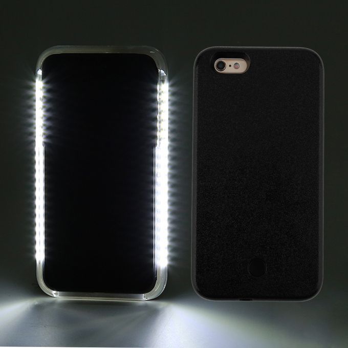 PC LED Selfie Case Light Up Glowing Phone Case Suitable For IPhone 6P/6SP Black