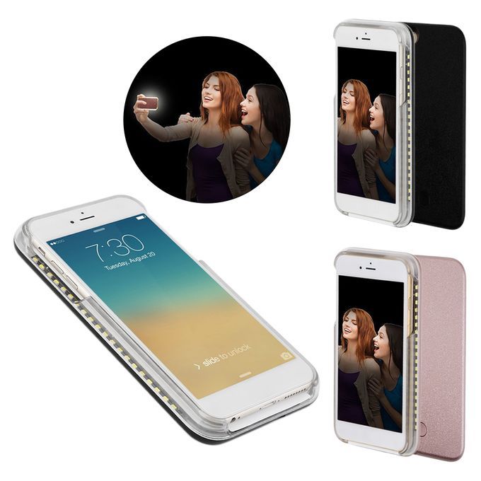 PC LED Selfie Case Light Up Glowing Phone Case Suitable For IPhone 6P/6SP Black