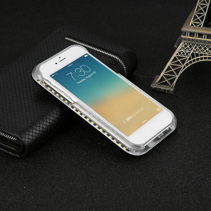 PC LED Selfie Case Light Up Glowing Phone Case Suitable For IPhone 6P/6SP Black
