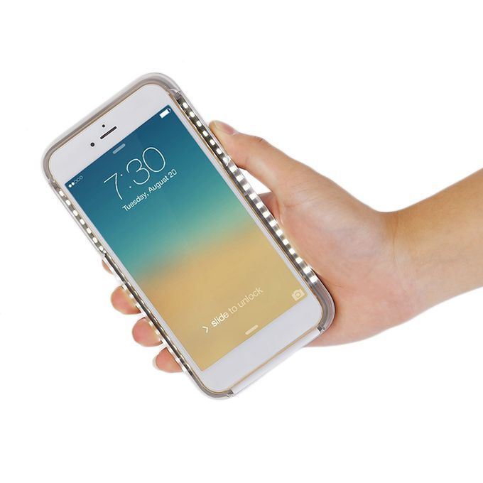 PC LED Selfie Case Light Up Glowing Phone Case Suitable For IPhone 6P/6SP Black