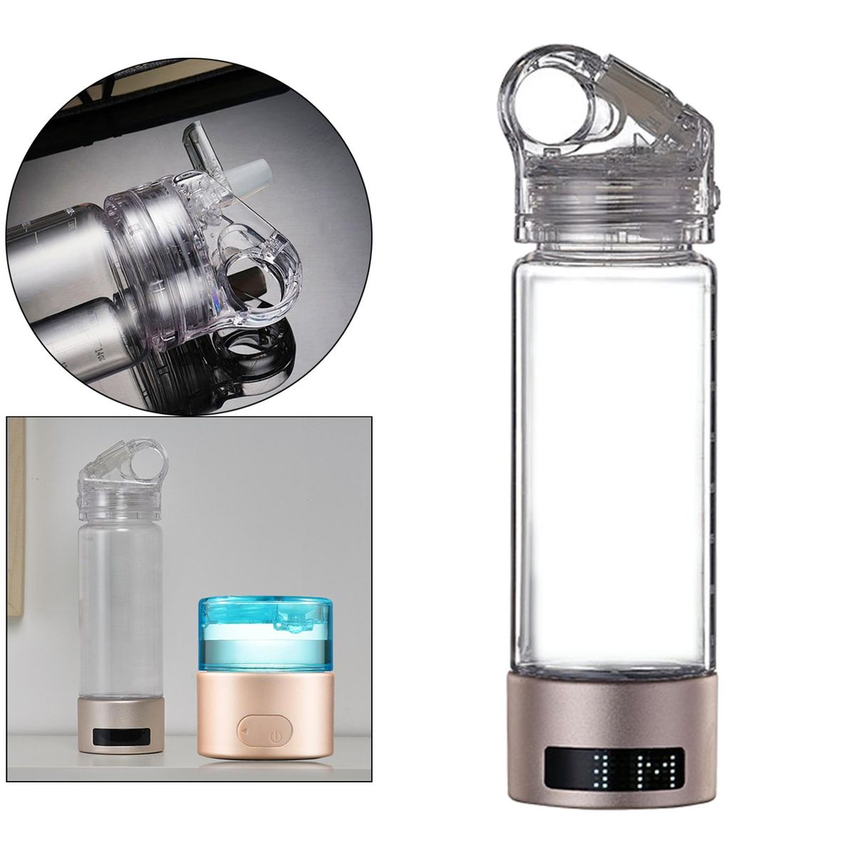 Hydrogen Water Bottle 400ml Electrolysis Hydrogen Rich Water Maker