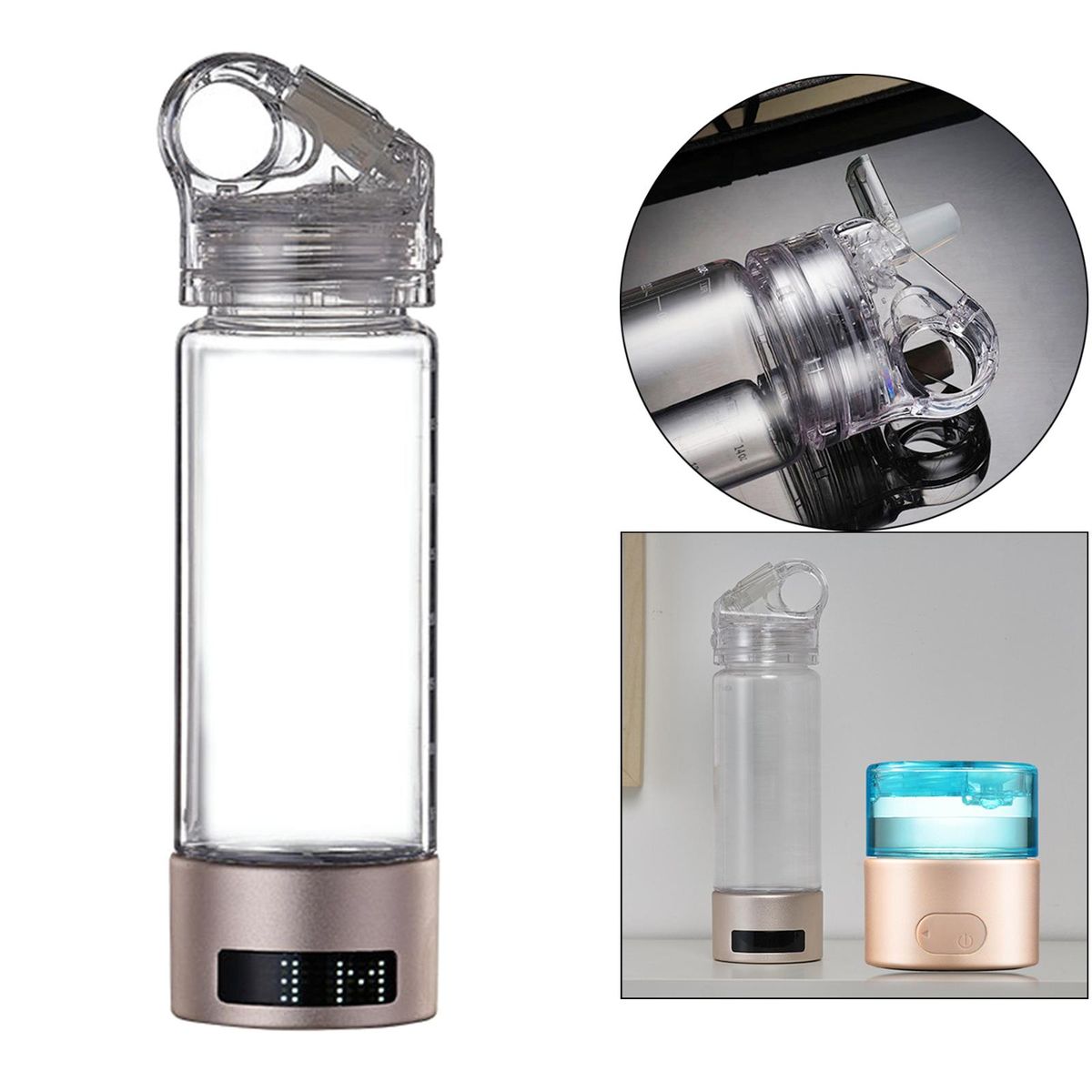Hydrogen Water Bottle 400ml Electrolysis Hydrogen Rich Water Maker
