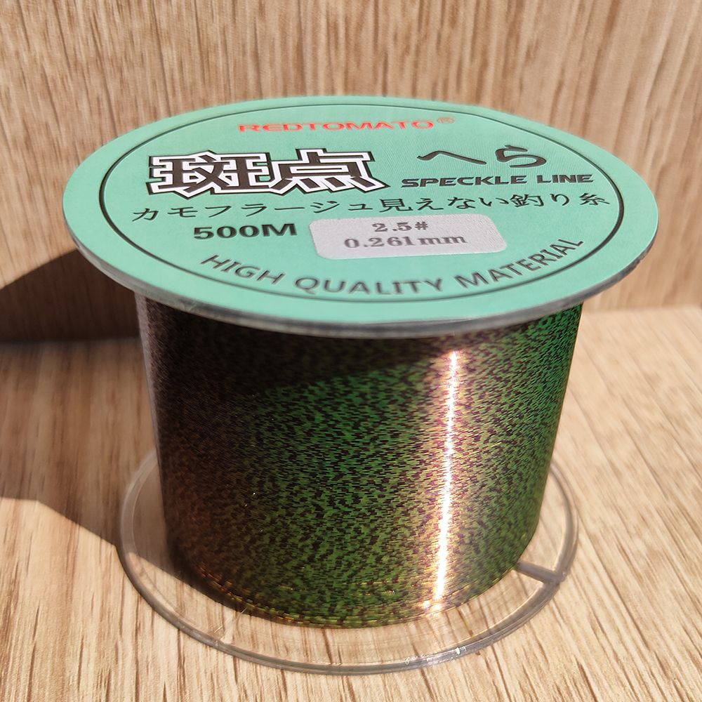 500m 3D Invisible Spoted Super Strong Carp Fishing Line Monofilament Fishing Line Speckle Fluorocarbon Coated Fishing Line 500M Gold