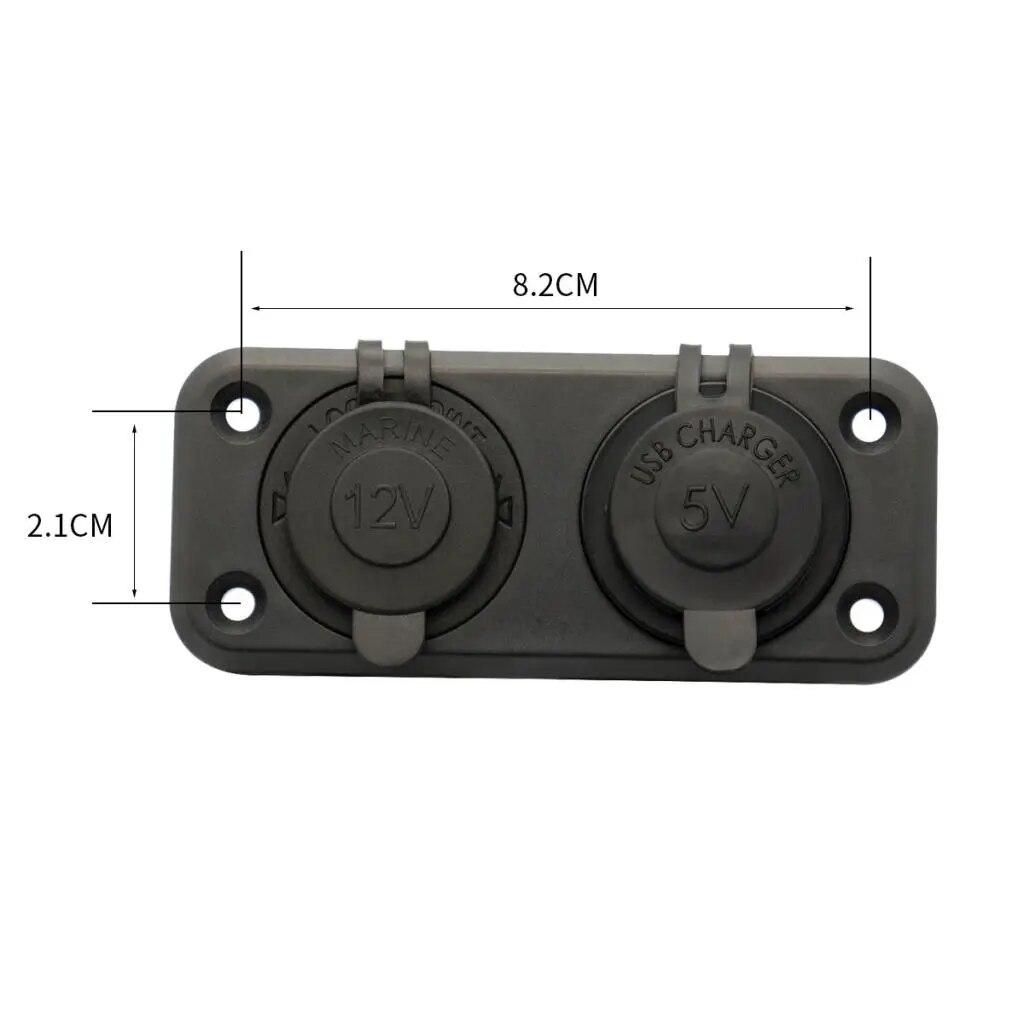 Dual USB Charger Socket Power Outlet 12-24V for Car Boat Marine Mobile Tablets