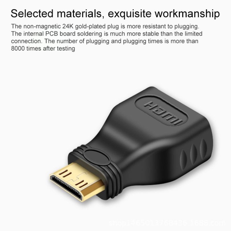 Mini HDMI Male To HDMI 19 Pin Female Adapter(Black)