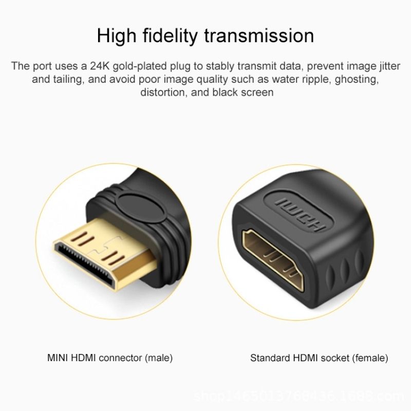 Mini HDMI Male To HDMI 19 Pin Female Adapter(Black)