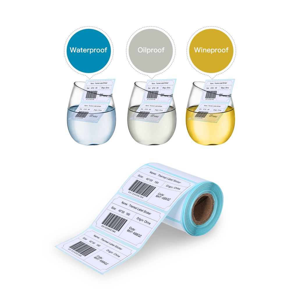 Thermal Label Sticker 10 Rolls Waterproof Oil-proof
