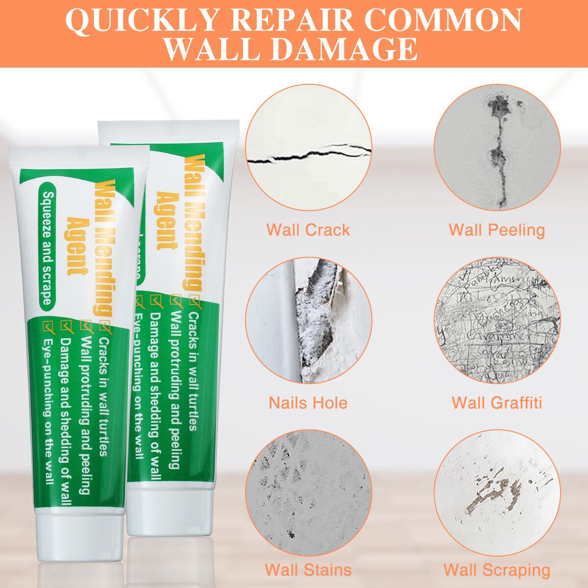 GOCHANGE Wall Repair Tools 2 Sets Wall Paint + Head +