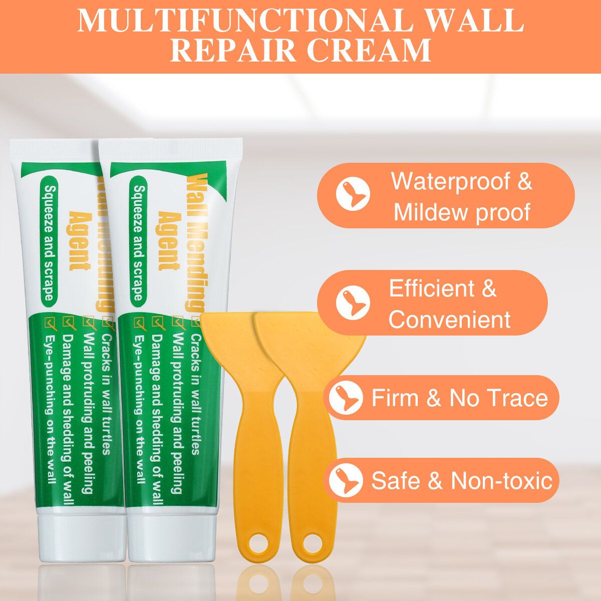 GOCHANGE Wall Repair Tools 2 Sets Wall Paint + Head +