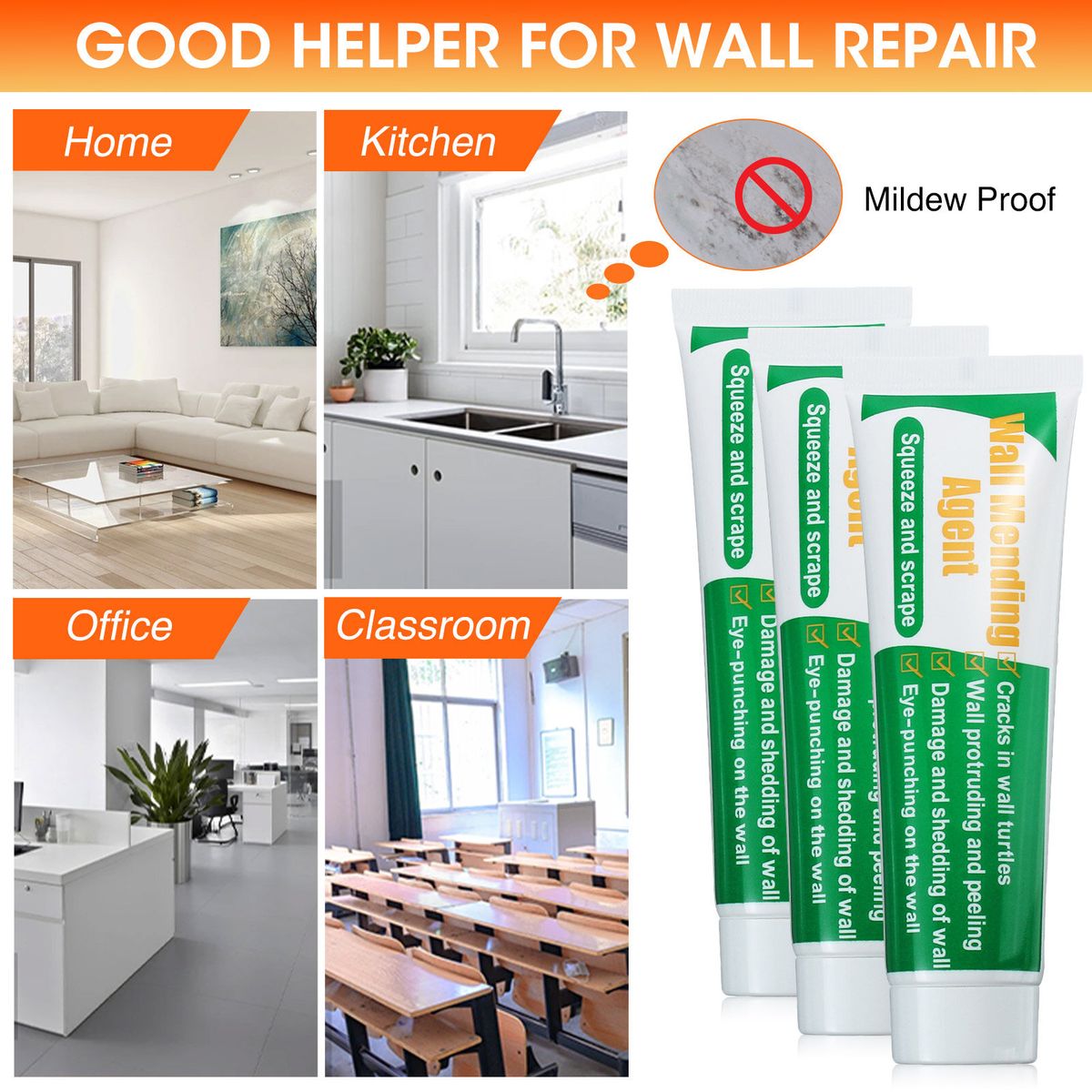 GOCHANGE Wall Repair Tools 2 Sets Wall Paint + Head +