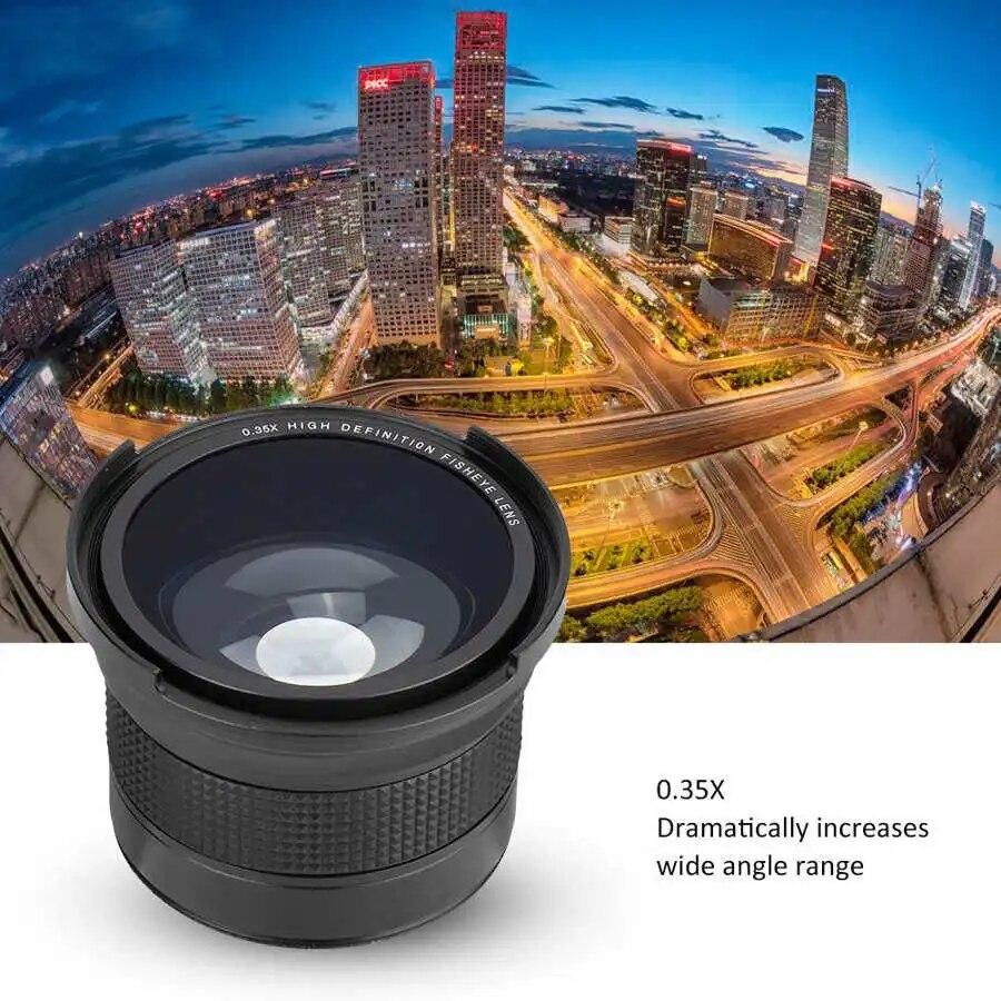 58mm 0.35X Fish Eye Super Wide Angle Fisheye Lens for Canon Nikon Sony DSLR Camera Fisheye Camera Lens Wide Angle Macro Lenses