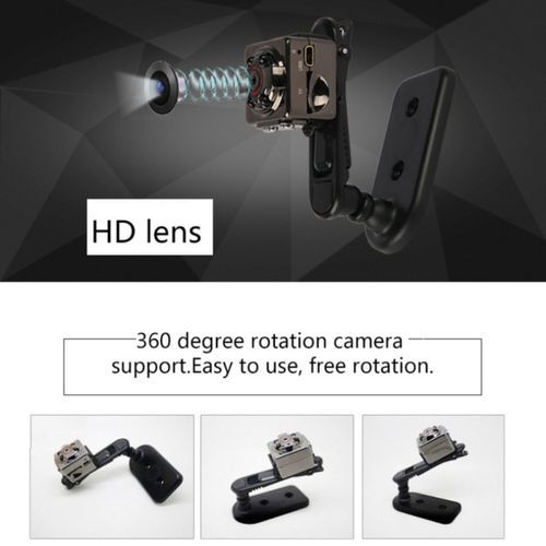 SQ9 Mini Camera 480P Video Recorder Digital Cam Micro Full HD IR Night Vision Smallest DV DVR Camcorder PK SQ11 SQ8(Black)