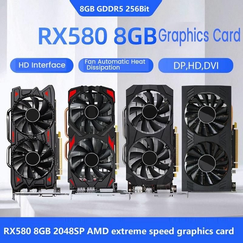 RX580 8GB for AMD Game Graphics Card DDR5 256BIT 2048SP 1284