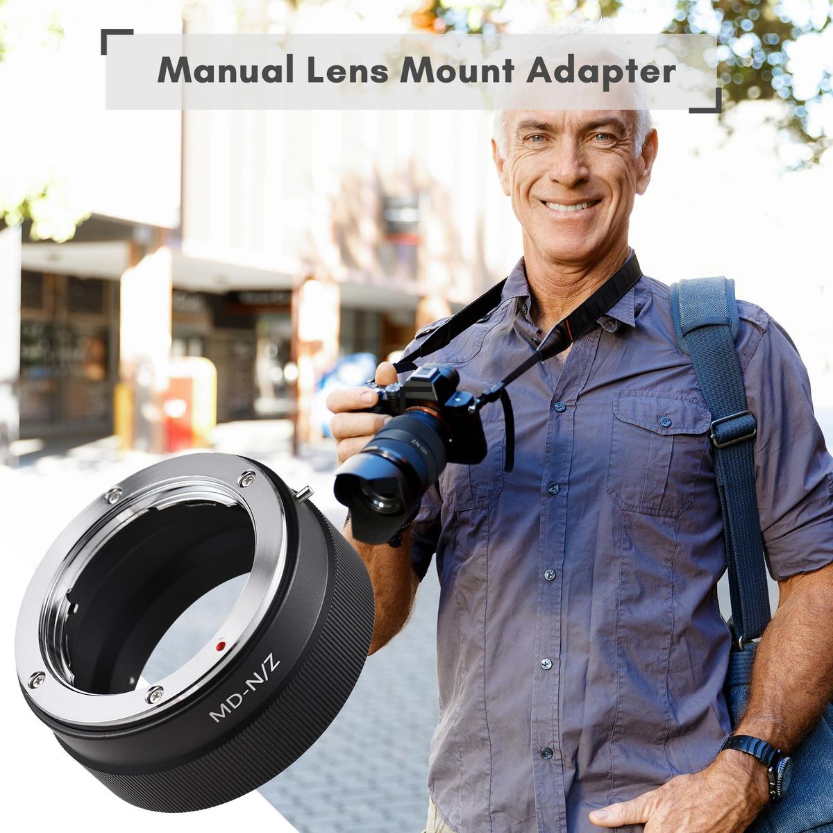 Manual Lens Mount Adapter Ring Aluminum Alloy for Minolta MD MC Mount Lens to Nikon Z5/Z6/Z7/Z50 Z-Mount Mirrorless Camera
