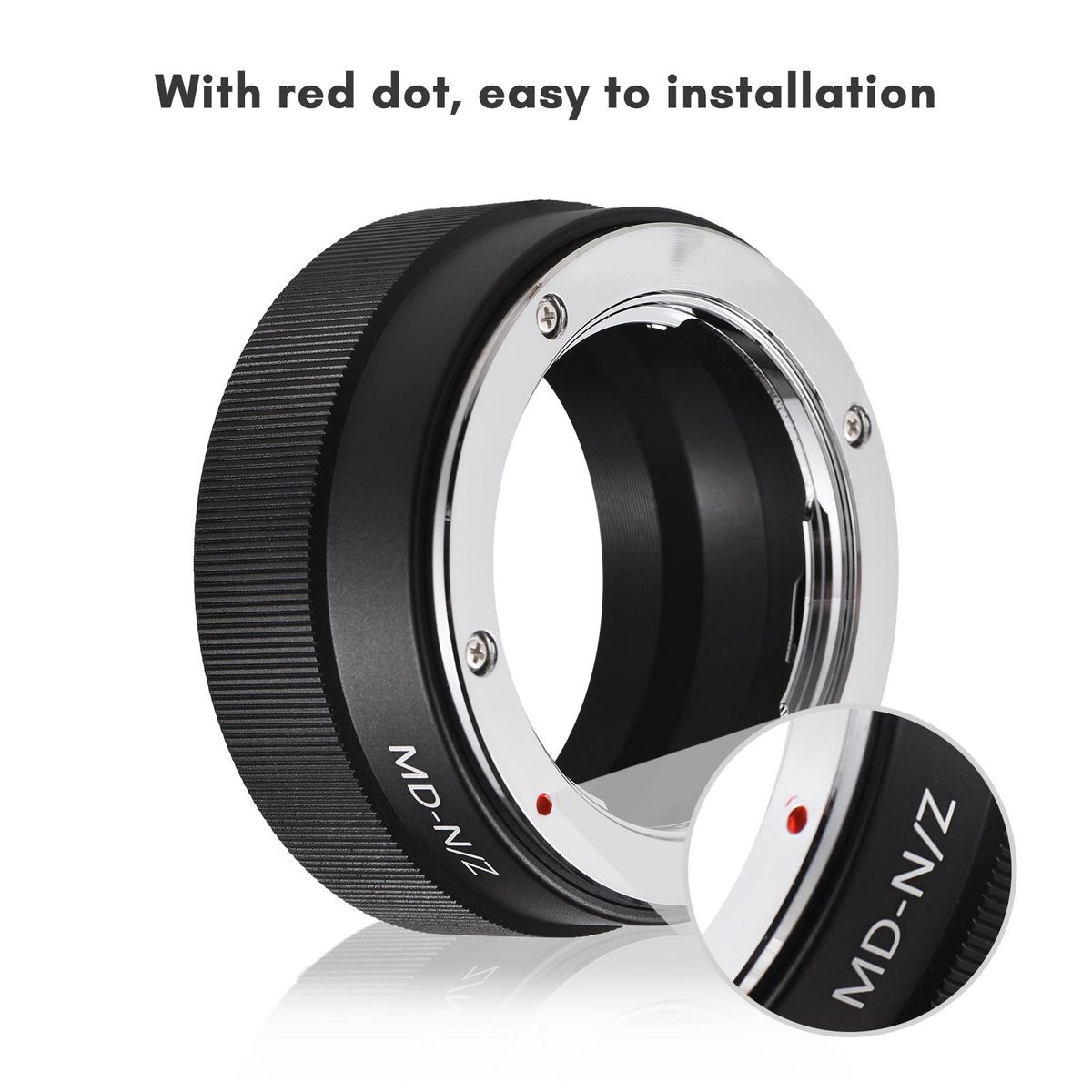 Manual Lens Mount Adapter Ring Aluminum Alloy for Minolta MD MC Mount Lens to Nikon Z5/Z6/Z7/Z50 Z-Mount Mirrorless Camera