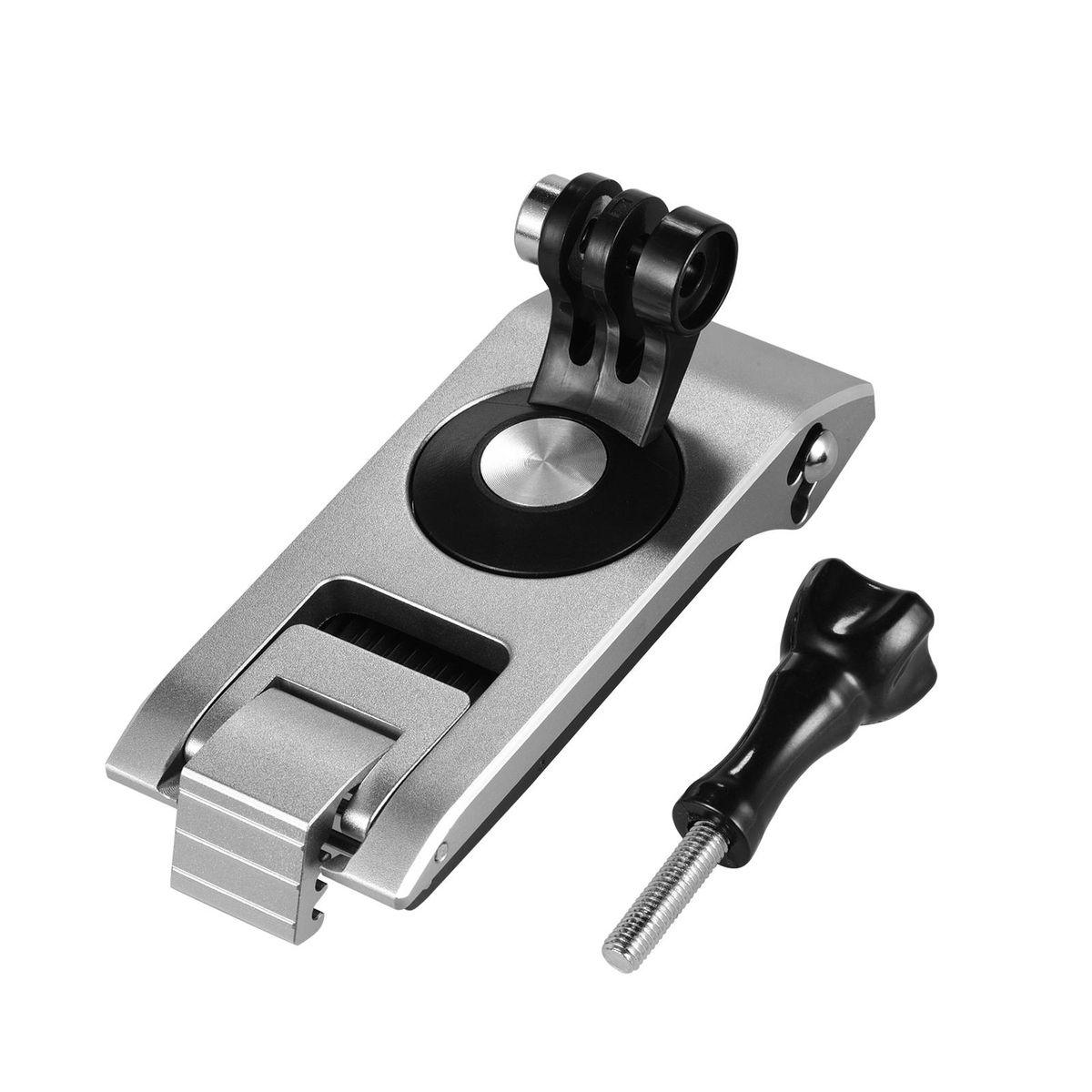 Aluminum Action Camera Backpack Shoulder Strap Clip Mount Strap Holder 360° Rotatable 6-level Thickness CNC Technology with Action Camera Mount