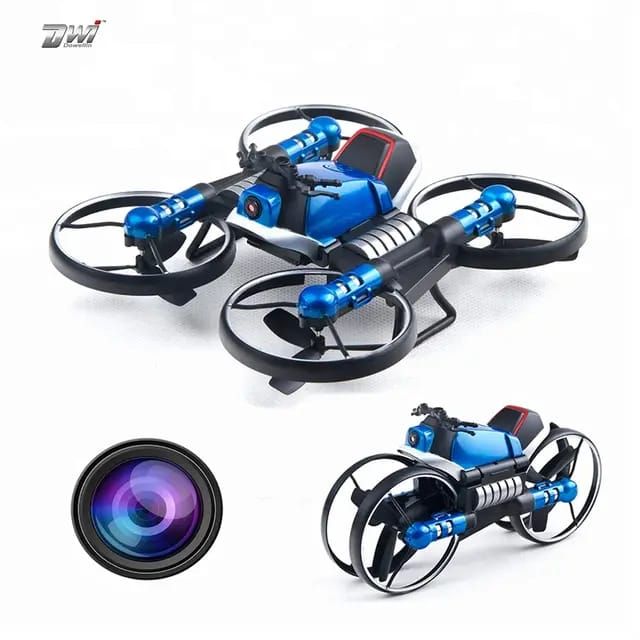 Flying Motorcycle Drone Drift Car Folding Quadcopter Wifi FPV Drone Camera RC 3D Flip & 2 Batteries