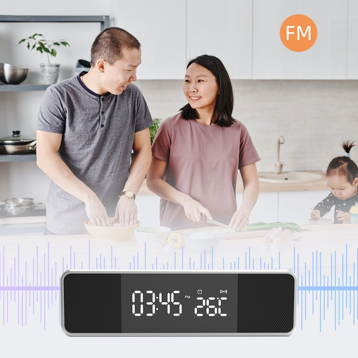 Digital Alarm Clock For Bedroom Electronic Clock With 5W