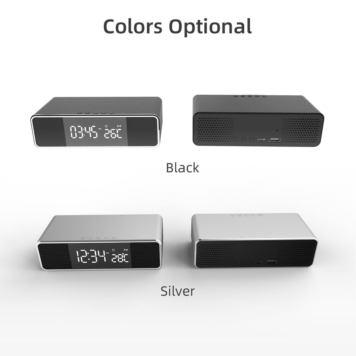 Digital Alarm Clock For Bedroom Electronic Clock With 5W