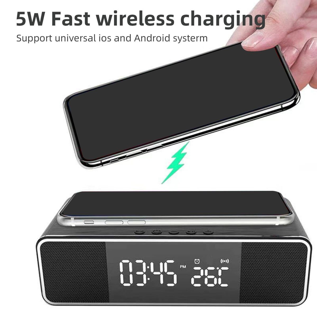 Digital Alarm Clock For Bedroom Electronic Clock With 5W
